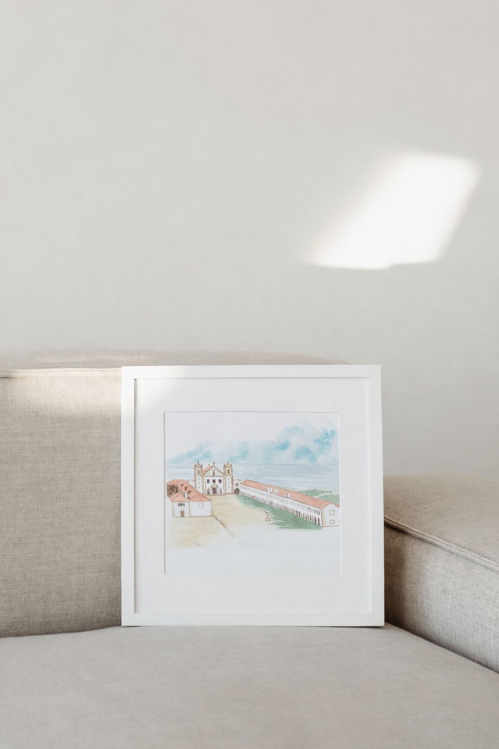 Ilustração de local de casamento em aguarela